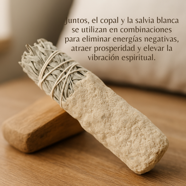 Atado Herbal de Copal y Salvia Blanca 10 cm · Conexión espiritual